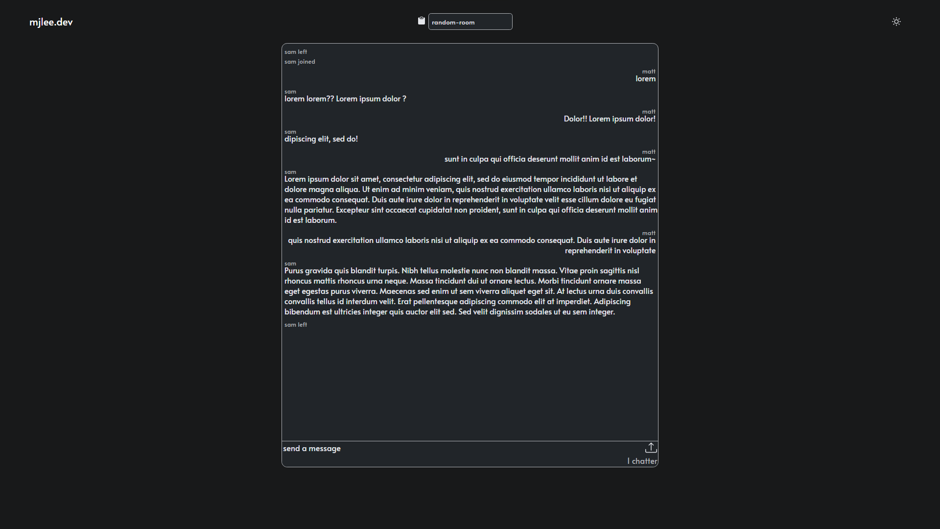sample screenshot of https://chat.mjlee.dev